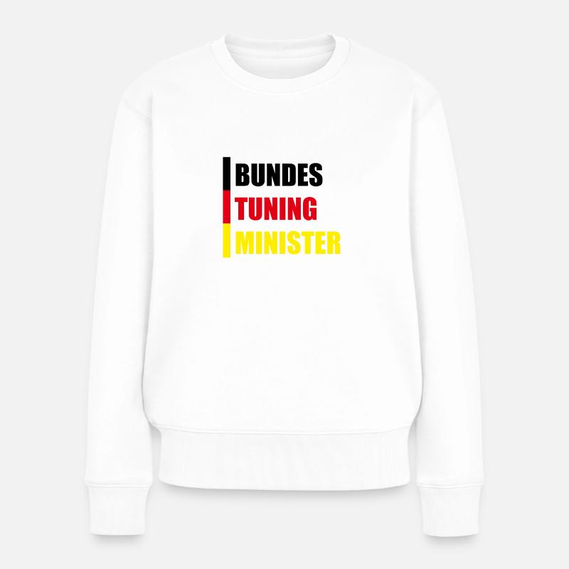 Tuner Auto Geschenk Bundes Tuning Minister - Frauen Premium Bio Pullover - Weiß