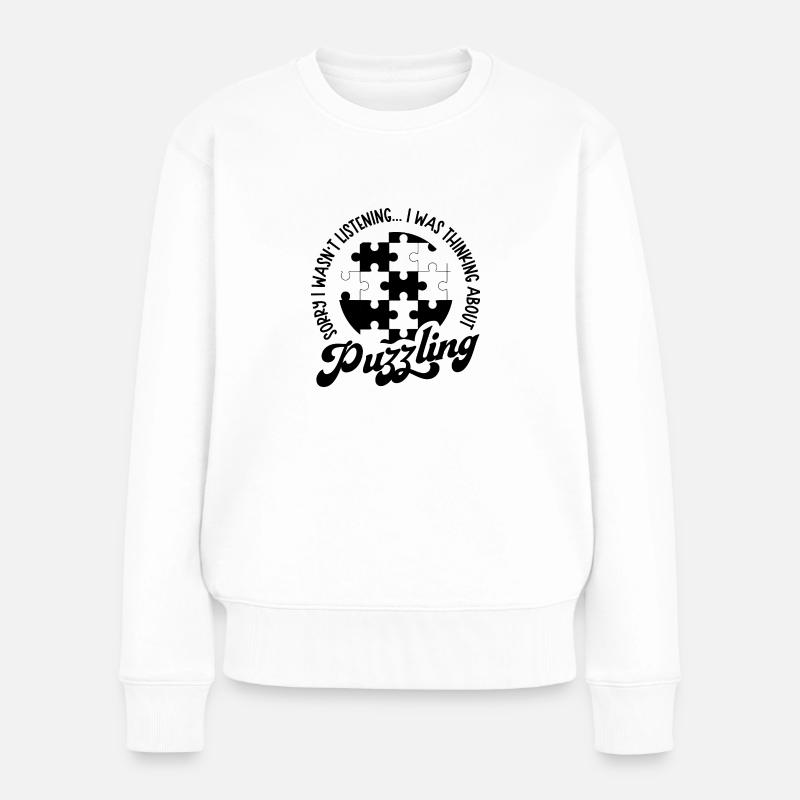 Puzzle Master Lustiges Hobby-Puzzle - Frauen Premium Bio Pullover - Weiß