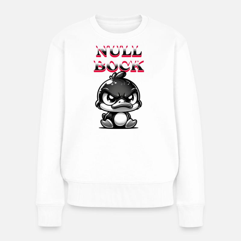 NULL BOCK - Frauen Premium Bio Pullover - Weiß