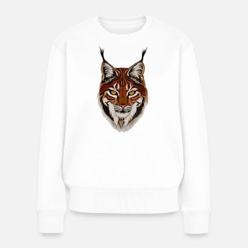 Luchs - Europas größte Raubkatze - Frauen Premium Bio Pullover - Weiß