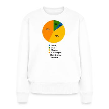 Graphique circulaire de la vie au volley-ball Hobby sportif amusant - Pull Premium bio Femme - blanc - Devant - Julia (174cm)