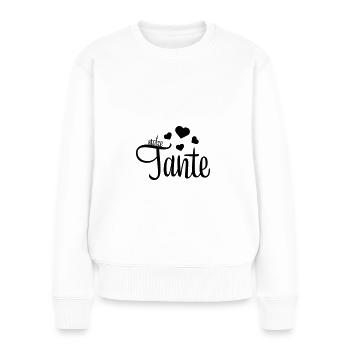tante 2023 2f 03 - Frauen Premium Bio Pullover - Weiß - Vorne - Julia (174cm)