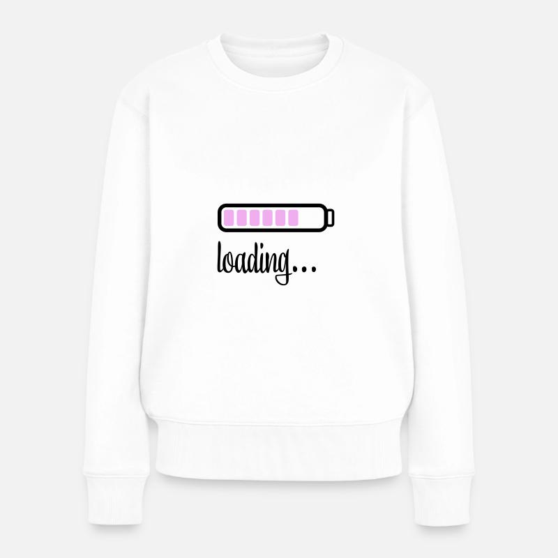 Akku Batterie loading - Frauen Premium Bio Pullover - Weiß