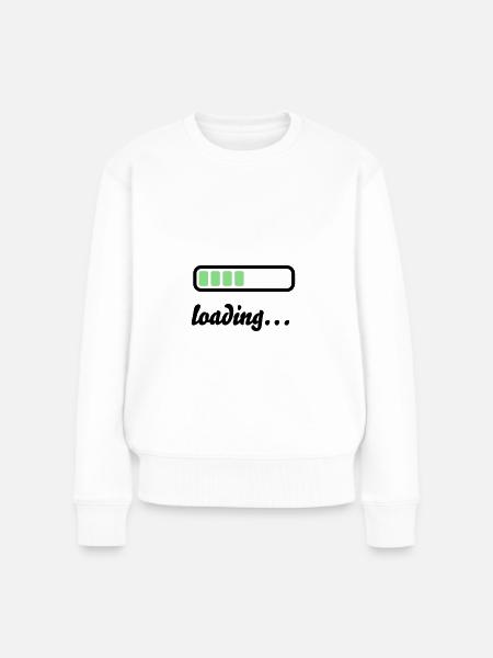 Akku Batterie loading - Frauen Premium Bio Pullover - Weiß