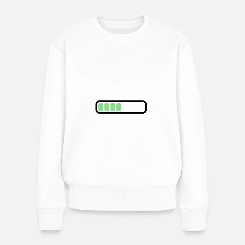 Akku Batterie loading - Frauen Premium Bio Pullover - Weiß