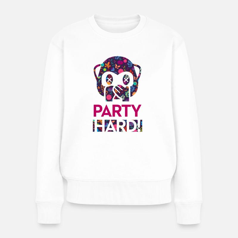 Party Hard! - Frauen Premium Bio Pullover - Weiß