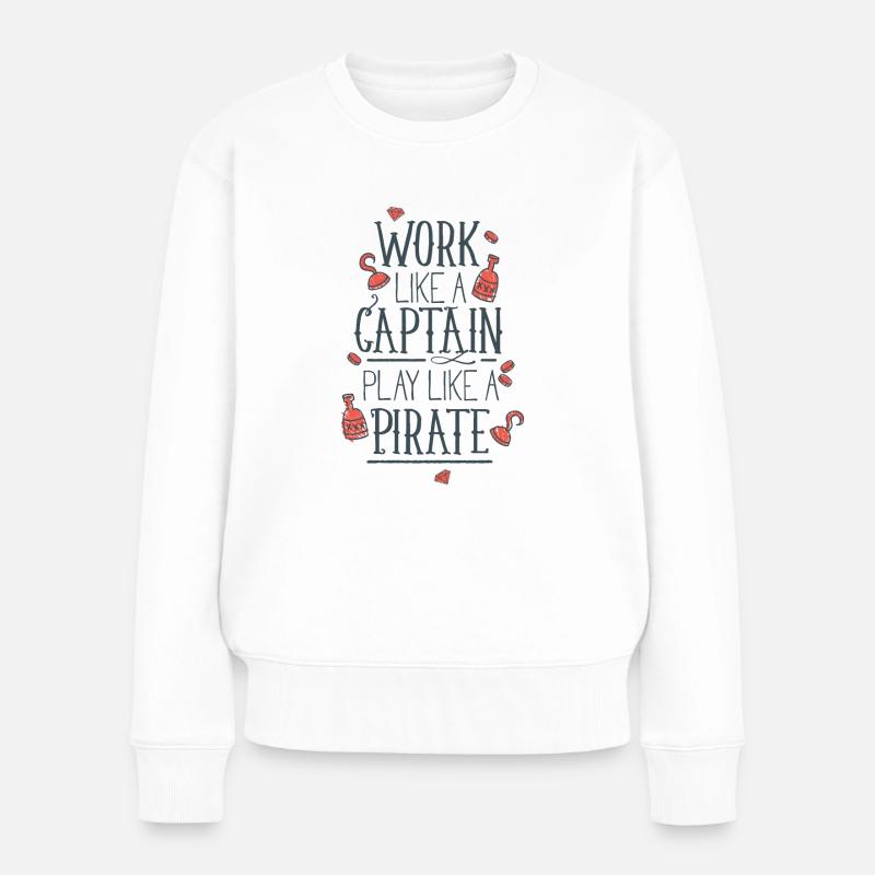 Work like a Captain - Frauen Premium Bio Pullover - Weiß