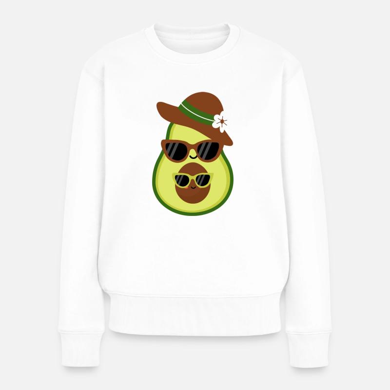 Avocado-Chic - Frauen Premium Bio Pullover - Weiß