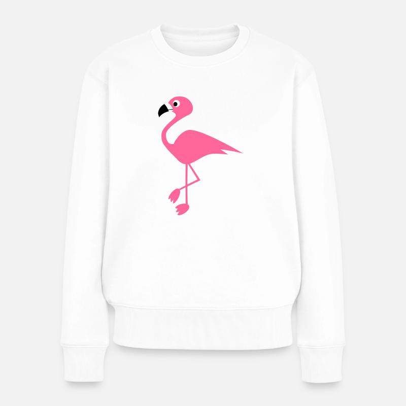 Flamingo - Frauen Premium Bio Pullover - Weiß
