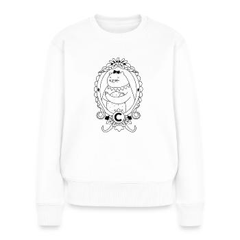 C is for Cats Katzen - Frauen Premium Bio Pullover - Weiß - Vorne - Julia (174cm)