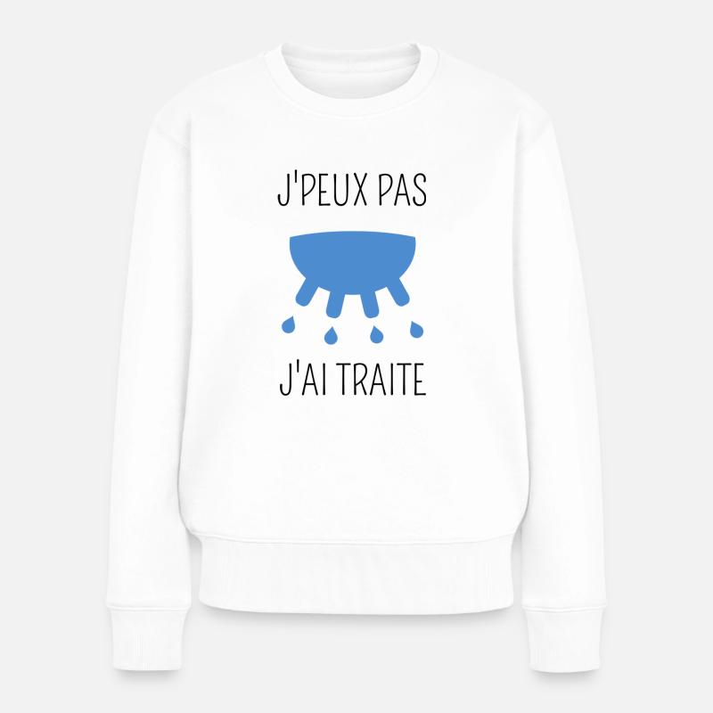 Ich kann nicht mit mir umgehen. - Frauen Premium Bio Pullover - Weiß
