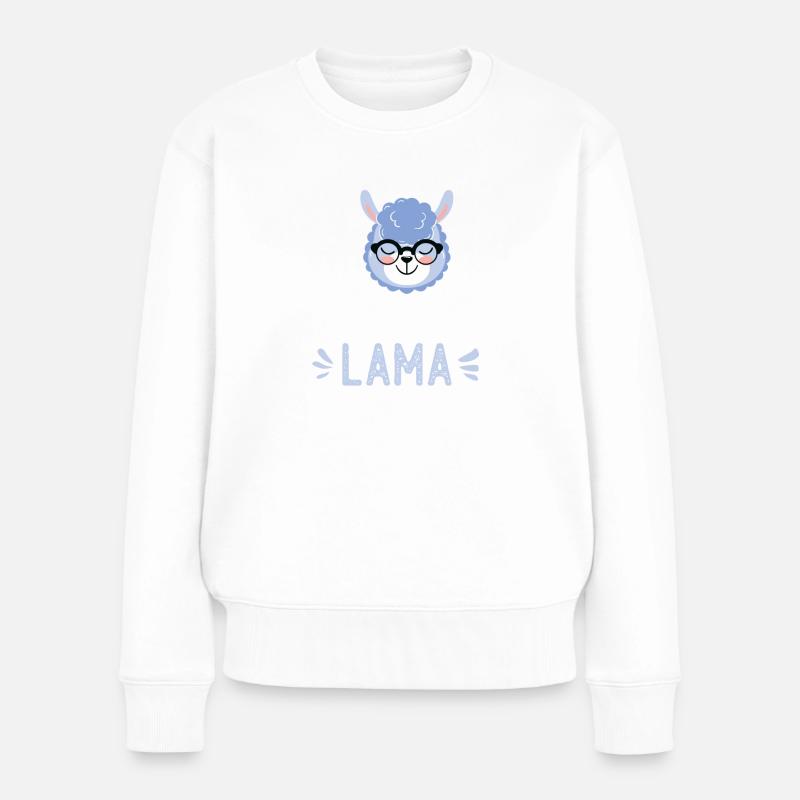 Lehrerin Lama Spruch Lustige Geschenkidee - Frauen Premium Bio Pullover - Weiß