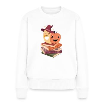 Snail on Halloween book pile - Women's Premium Organic Jumper - white - Front - Julia (174cm)