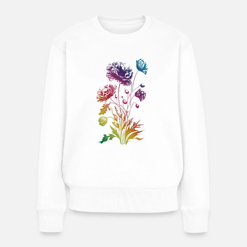 Coquelicot, Coquelicot, Coquelicot, Fleur, Jardin, Nature - Pull Premium bio Femme - blanc