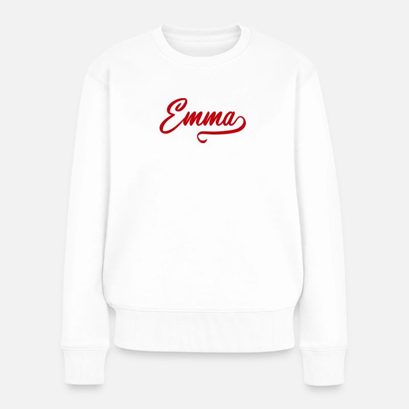 Emma - Vorname - Frauen Premium Bio Pullover - Weiß