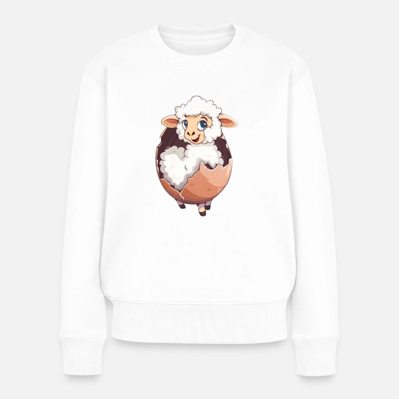 L’agneau sucré éclot de l’œuf - Pull Premium bio Femme - blanc
