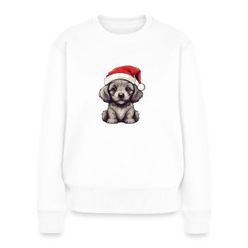 Santa Claus Puppy - Women's Premium Organic Jumper - white - Front - Julia (174cm)