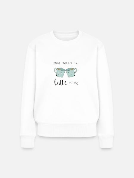 Latte Kaffee - Frauen Premium Bio Pullover - Weiß