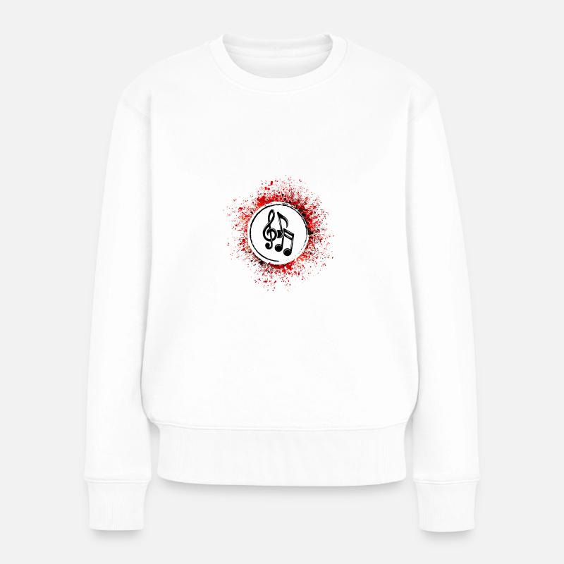 Musiknoten zeichen - Frauen Premium Bio Pullover - Weiß
