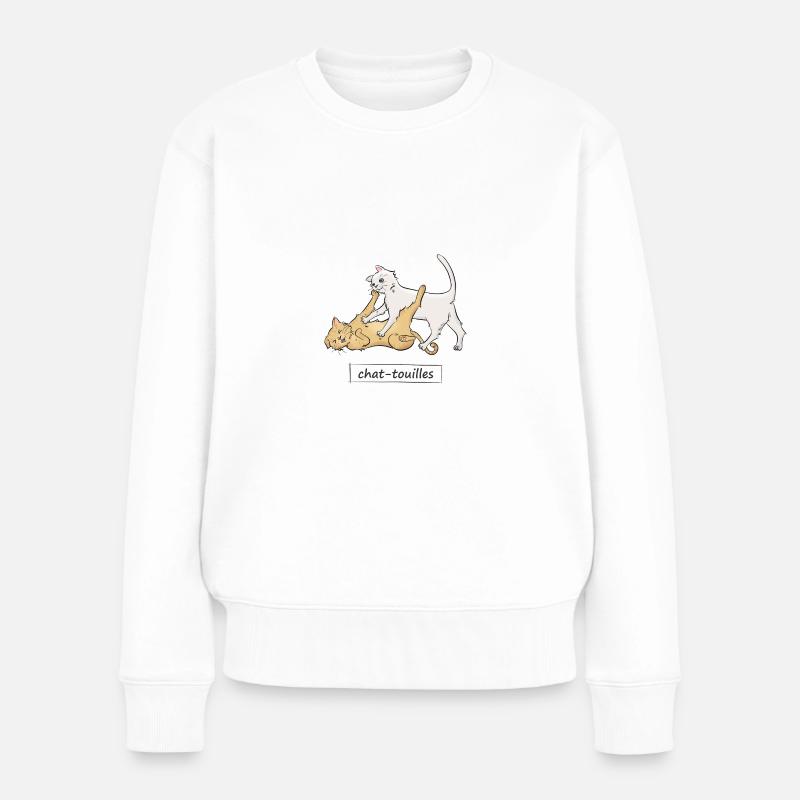 Chat-touilles - Pull Premium bio Femme - blanc