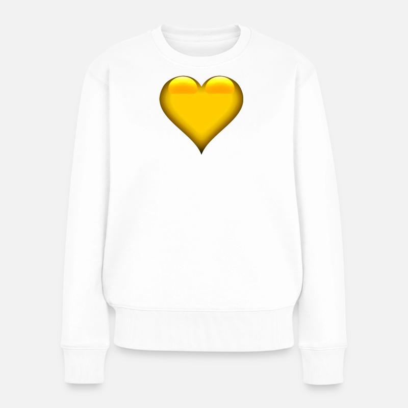 Goldenes Herz Emblem - Frauen Premium Bio Pullover - Weiß