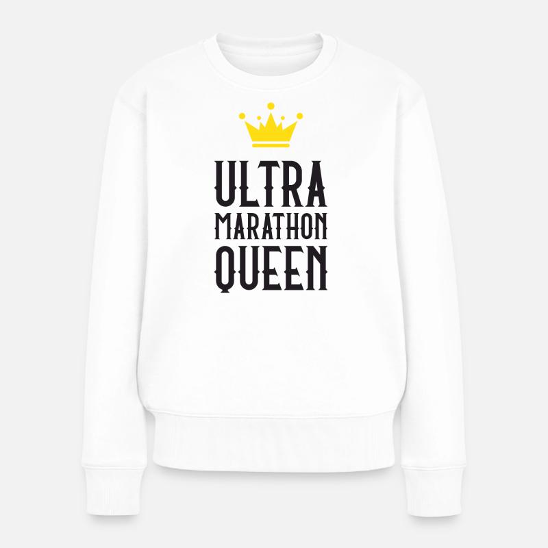 Ultra Marathon Queen - Frauen Premium Bio Pullover - Weiß