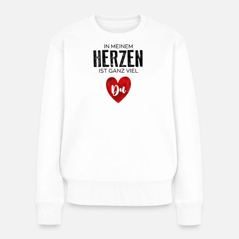 Il y a beaucoup de toi dans mon cœur - Pull Premium bio Femme - blanc