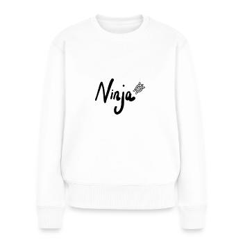 Ninja - Frauen Premium Bio Pullover - Weiß - Vorne - Julia (174cm)