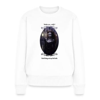 La reine des corbeaux - Pull Premium bio Femme - blanc - Devant - Julia (174cm)
