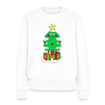 Weihnachten - Xmas - Frauen Premium Bio Pullover - Weiß - Vorne - Julia (174cm)