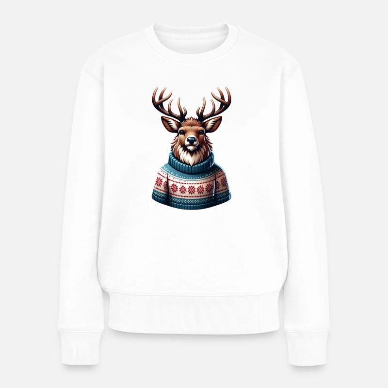 Renne Homme - Pull Premium bio Femme - blanc