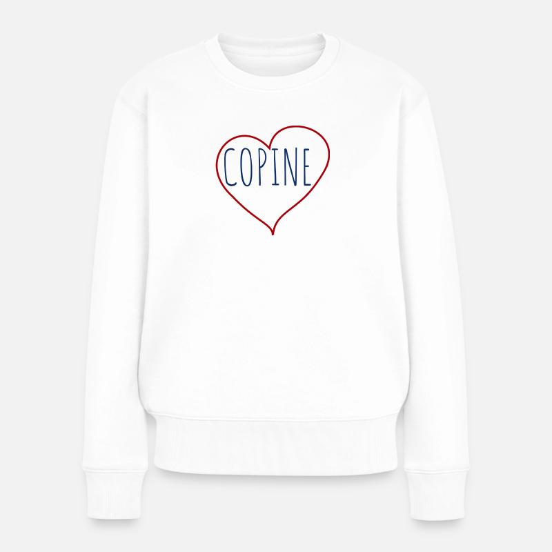 Copine COEUR - Pull Premium bio Femme - blanc