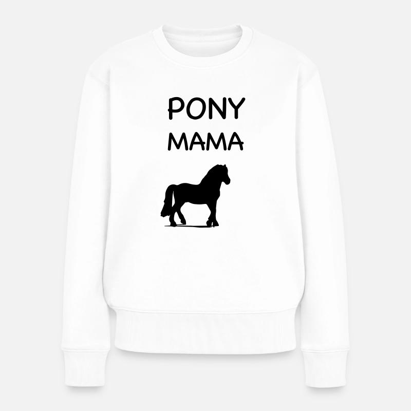 pony mama - Frauen Premium Bio Pullover - Weiß