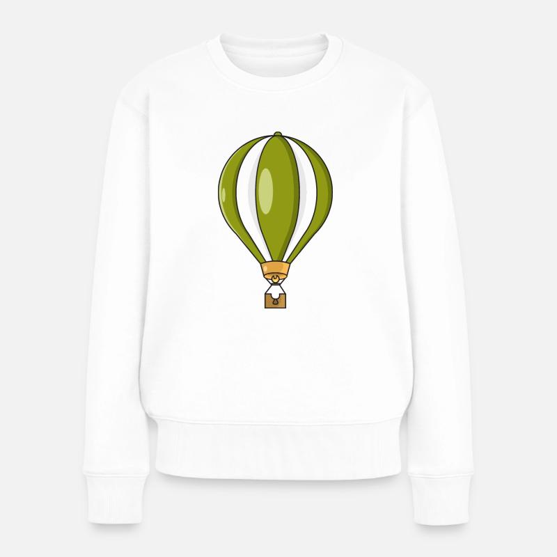 Heißluftballon - Frauen Premium Bio Pullover - Weiß
