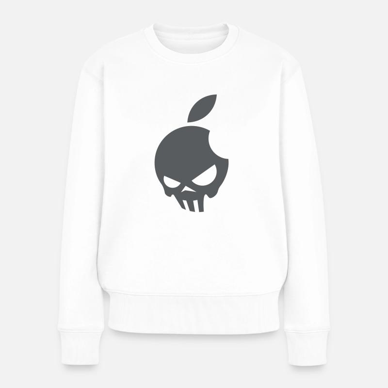 indianer schaedel - Frauen Premium Bio Pullover - Weiß