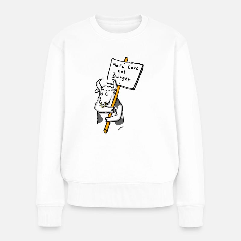 make love not burger - Frauen Premium Bio Pullover - Weiß