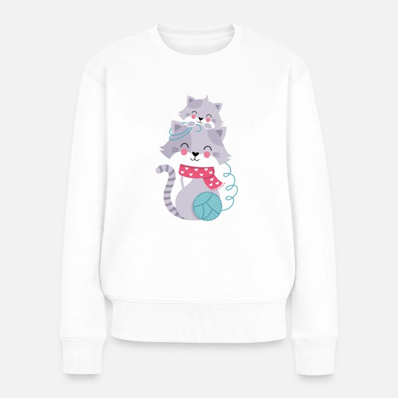 Chats à tubercule laineux - Pull Premium bio Femme - blanc