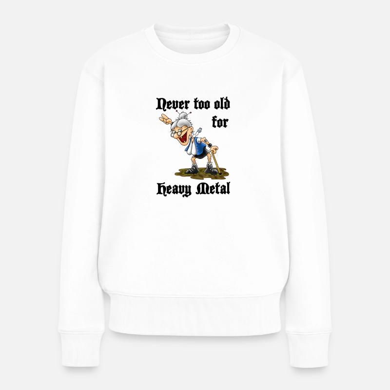 Grand-mère de heavy metal - Pull Premium bio Femme - blanc