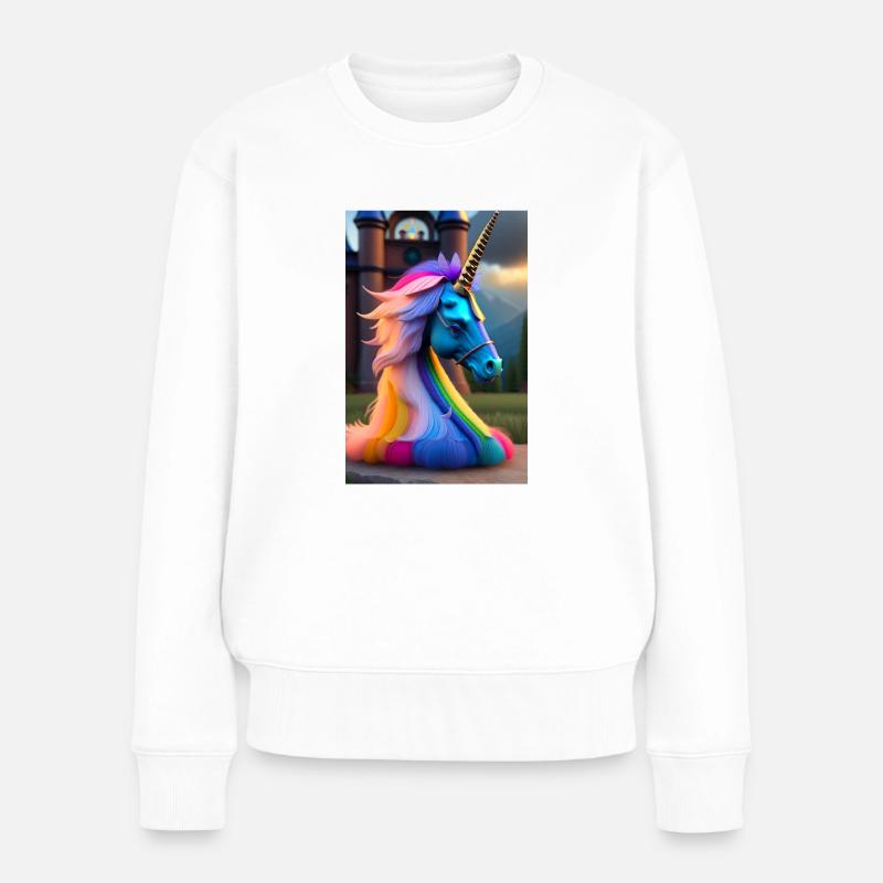 Fantasie Einhorn - Frauen Premium Bio Pullover - Weiß