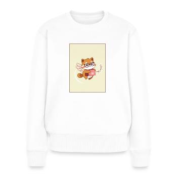 Renard mignon avec des ailes et un paquet – Style Anime ! - Pull Premium bio Femme - blanc - Devant - Julia (174cm)