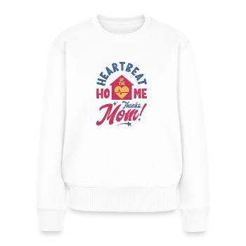 Battement de cœur de la maison - Pull Premium bio Femme - blanc - Devant - Julia (174cm)