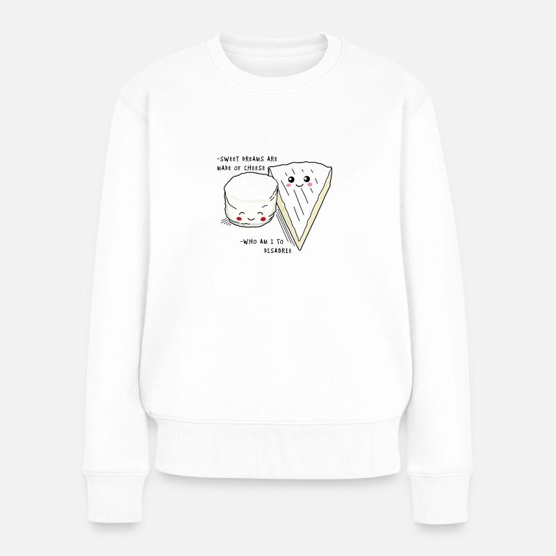 Witzige Sprüche cheese - Frauen Premium Bio Pullover - Weiß