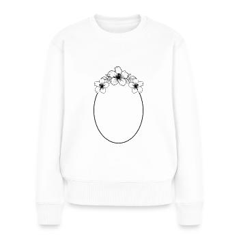 Hibiscus Boho Flower 3 - Women's Premium Organic Jumper - white - Front - Julia (174cm)