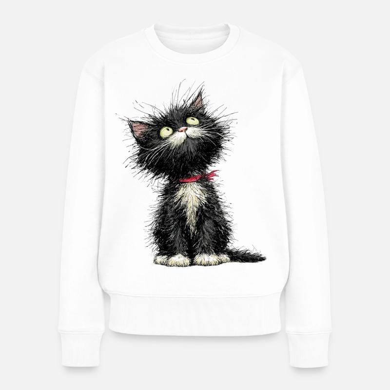 Cat your Day - Frauen Premium Bio Pullover - Weiß