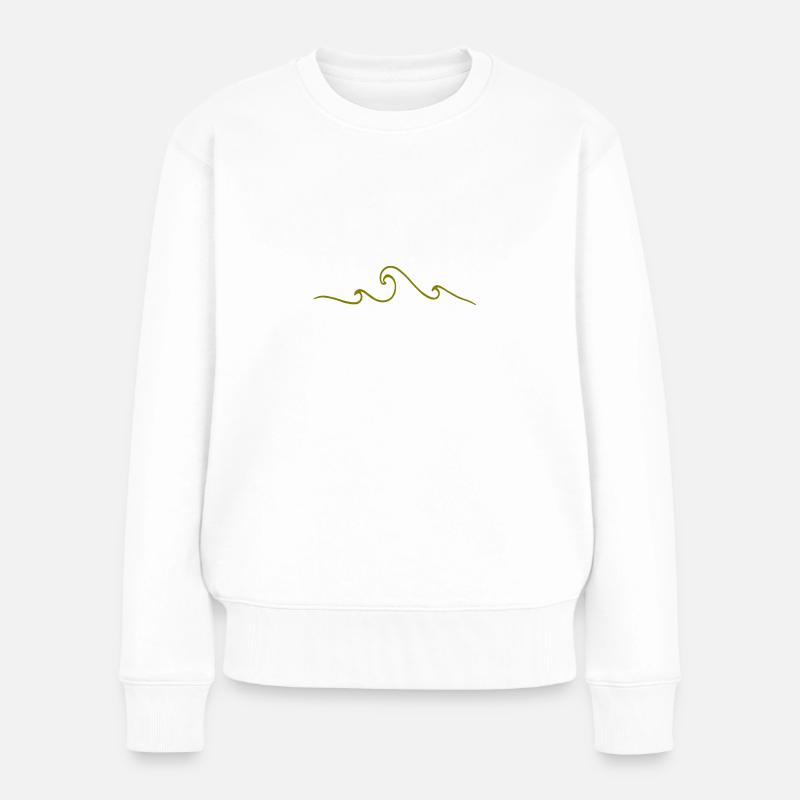 Wellen - Frauen Premium Bio Pullover - Weiß