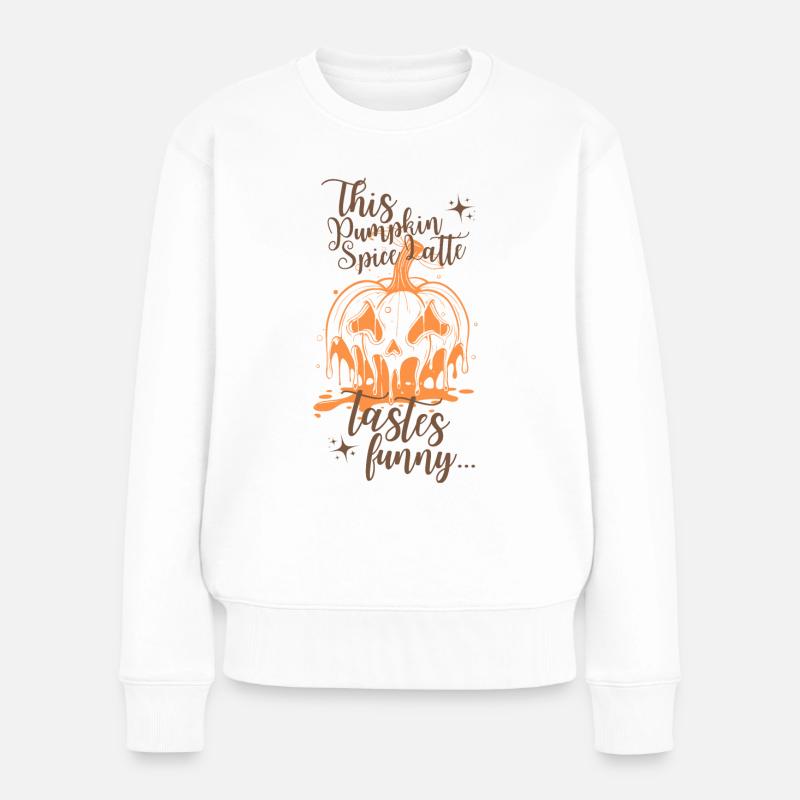 Pumpkin Spice Latte - Frauen Premium Bio Pullover - Weiß