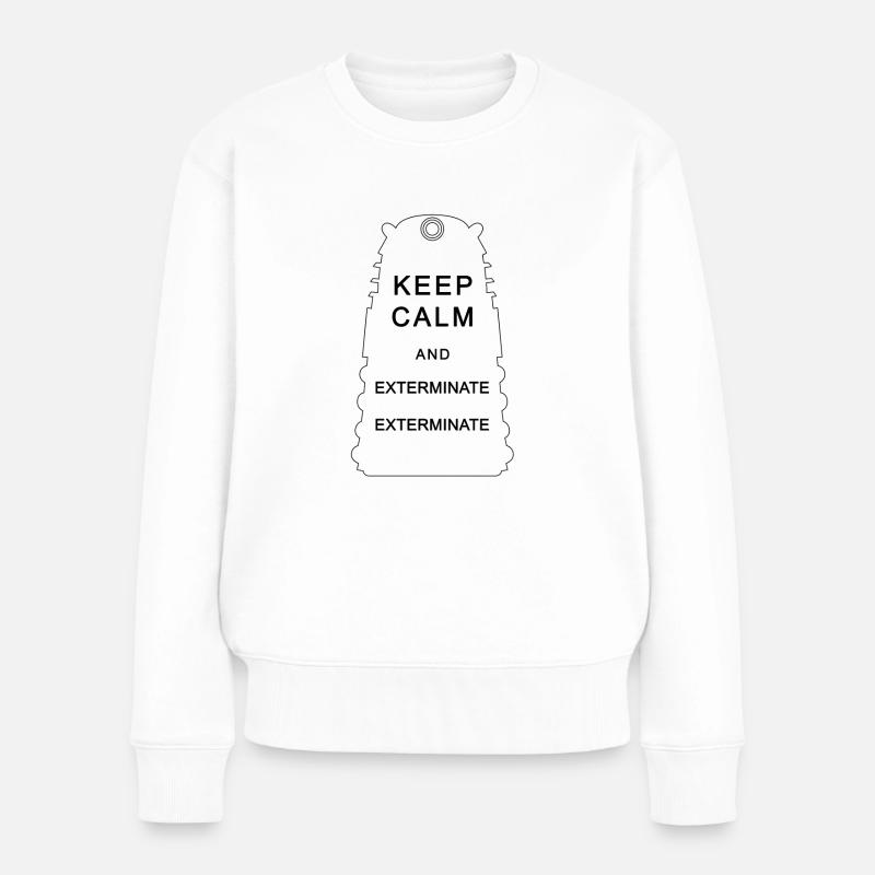 Exterminate noir - Frauen Premium Bio Pullover - Weiß