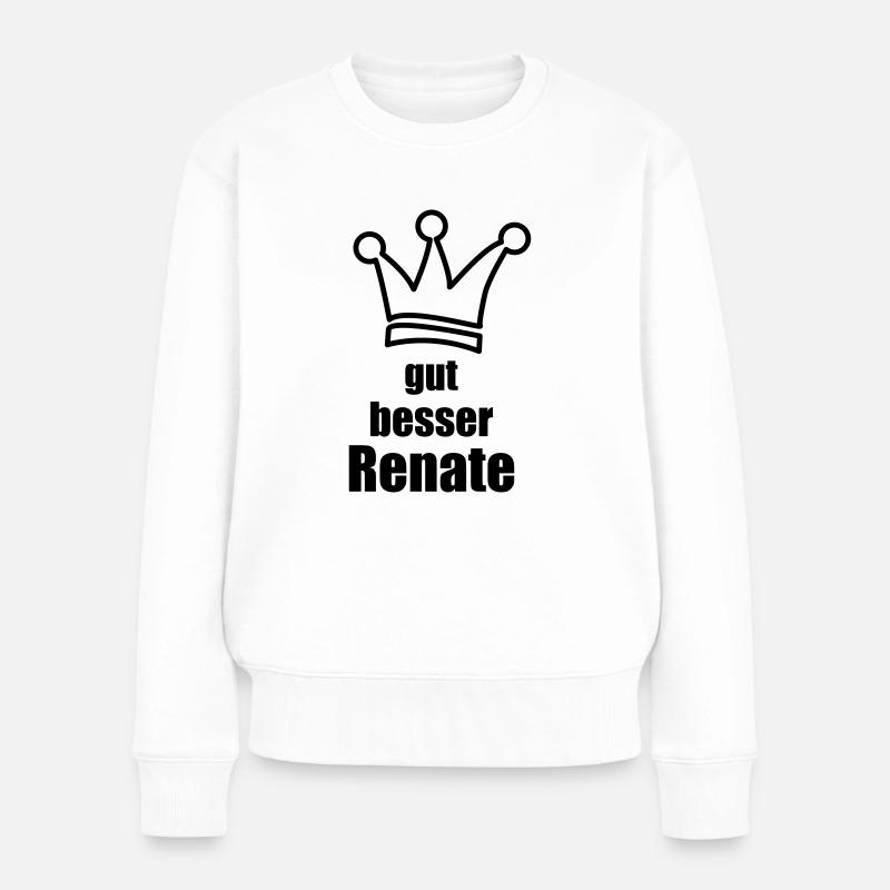 Renate - Frauen Premium Bio Pullover - Weiß
