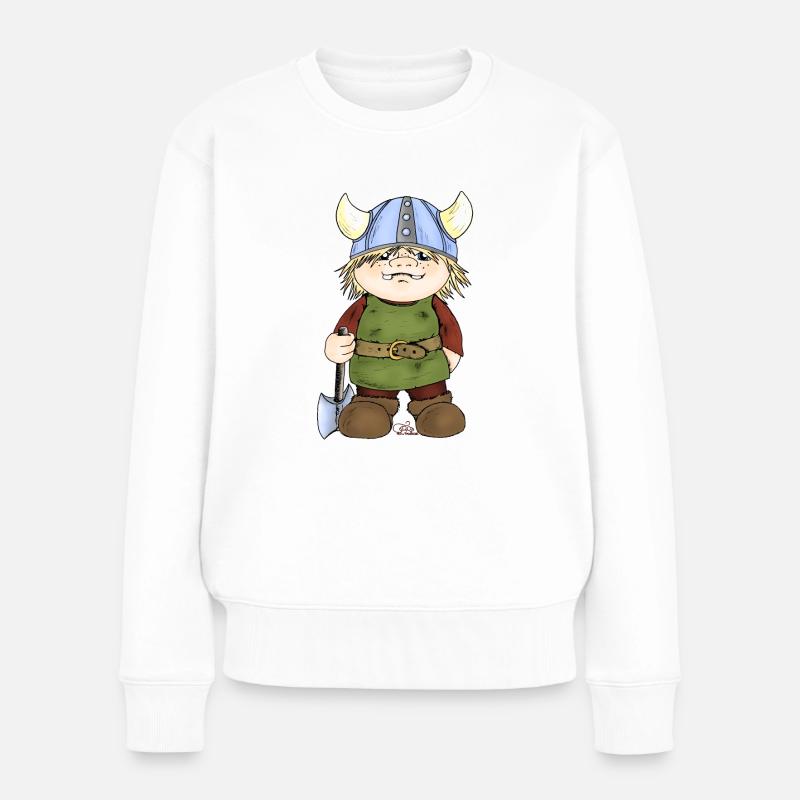 Erik, der kleine Wikinger - Frauen Premium Bio Pullover - Weiß