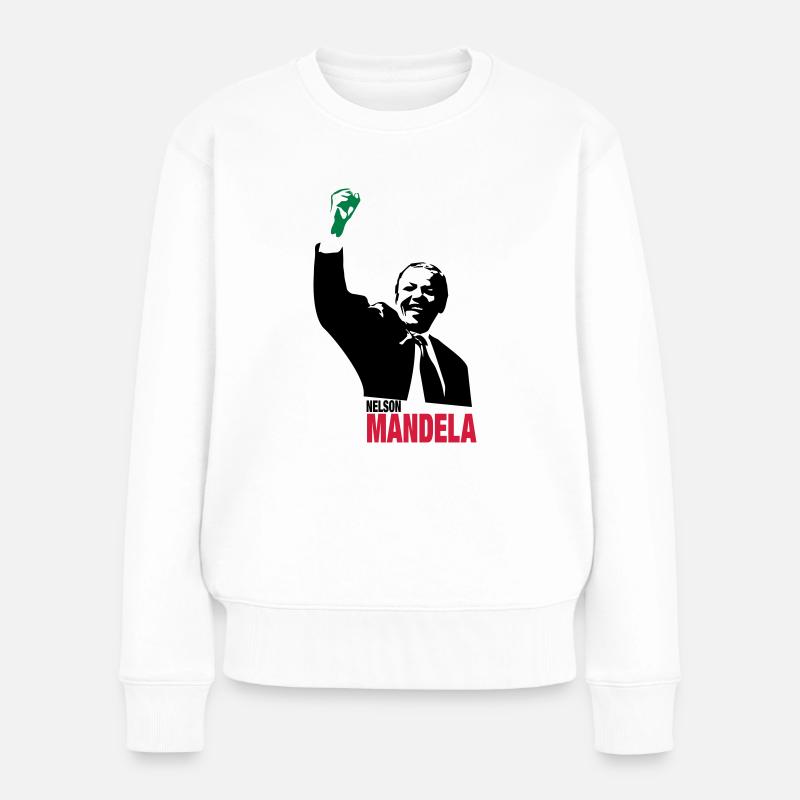 Nelson Mandela - Frauen Premium Bio Pullover - Weiß